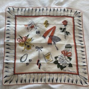 Veil Chapman Vintage silk Floral and Book Print Scarf